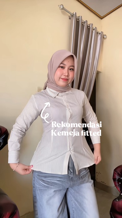 Rekomendasi kemeja fitted #kemejafittedwanita  #kemejastripeswanita