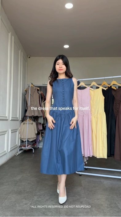 dark blue dress 💙 aku pake size SM yaa bb 48/165cm