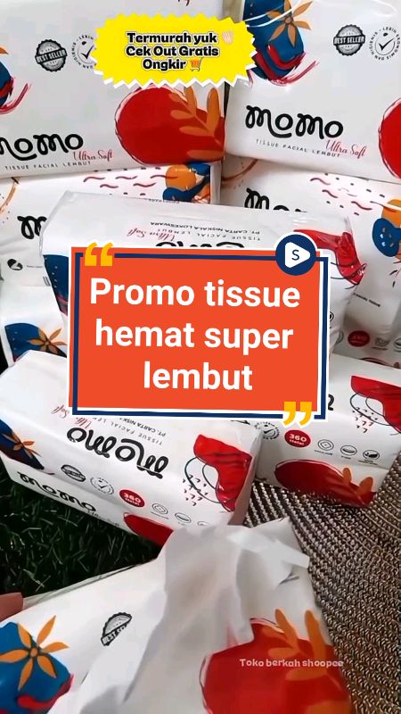 Promo Best seller #tissue #tissuetermurah #tissuemurah #TISSUEMOMO #GratisOngkirRP0 #RacunShopee #PromoNonStop #SpillBawaBerkah