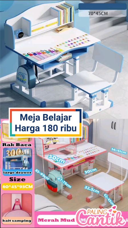Meja belajar anak lengkap #mejabelajar #mejabelajaranak #mejaaesthetic #SpillRacunShopee #shopeevideo #CODinApa #ShopeeCOD #bigsale #flashsale