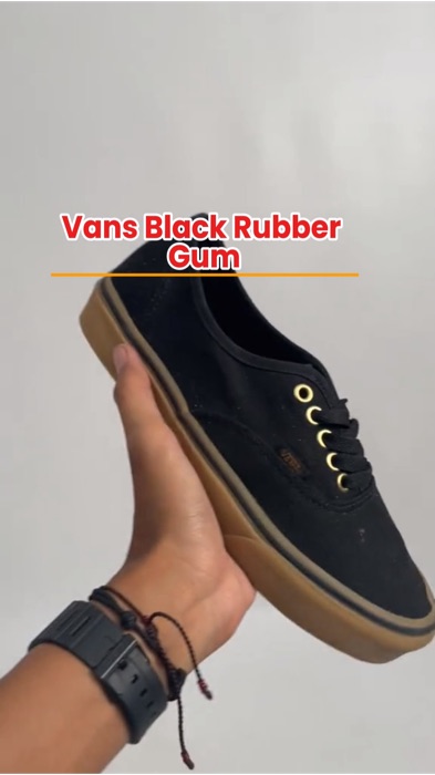 #Vans Black Rubber Gum #vansoriginal #vansoldskool #ViralDiShopeeVideo #GratisOngkirRP0 #sneakers #spillshopee #original #fyp #diskon #vans #fypシ