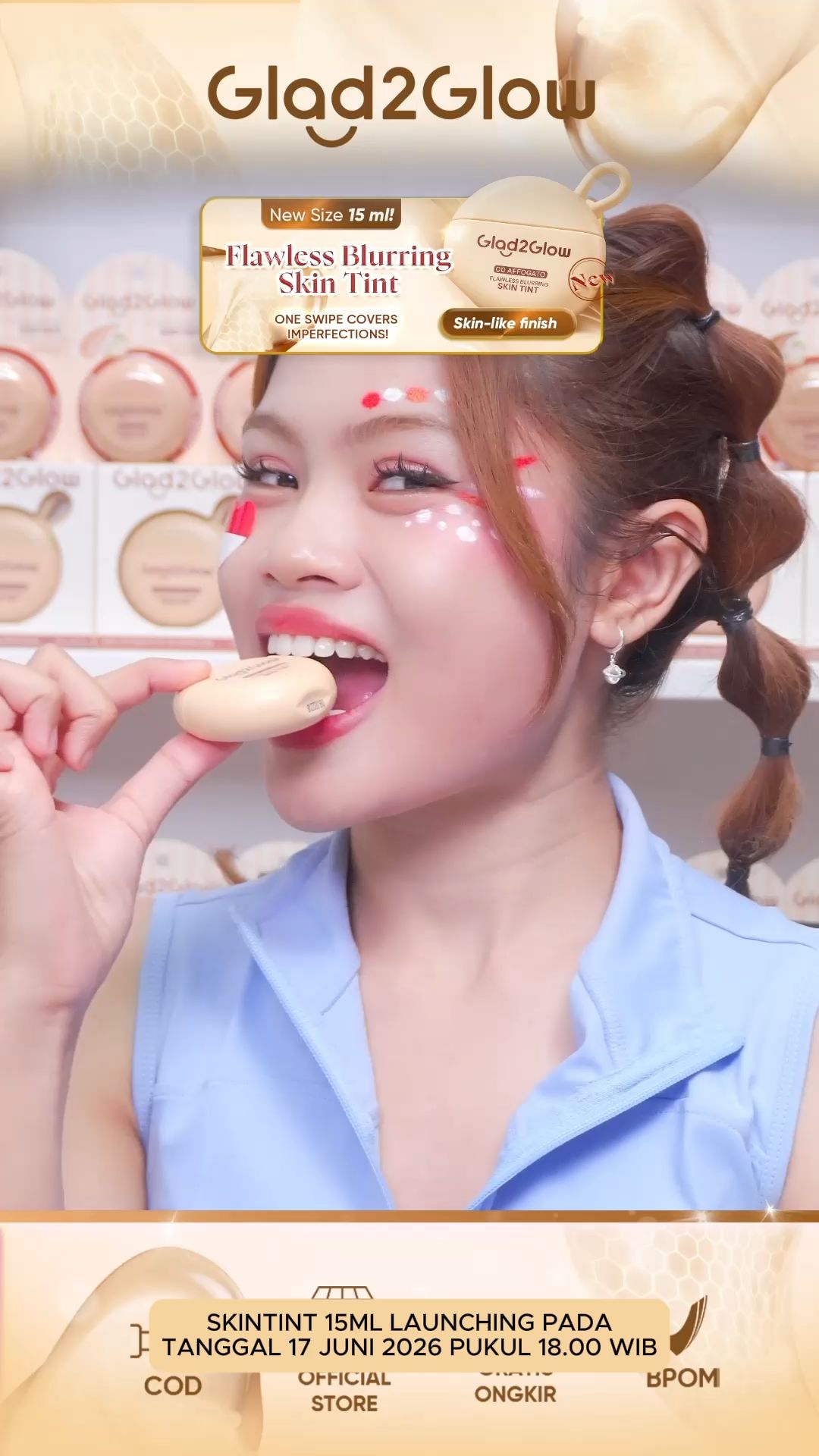 Krim tone-up yang mencerahkan wajah secara instan, wajib dicoba #glad2glow #ShoopeBeautyHaul #cushion