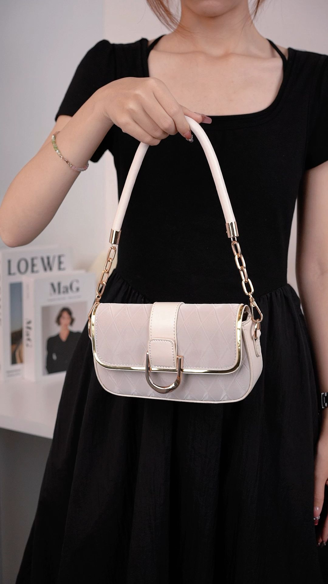Tas Shoulder Premium Wanita Tas Retro Mode Sederhana Ketiak Tas Wanita Rantai Mini Bag Fashion #tasselempang #taswanita