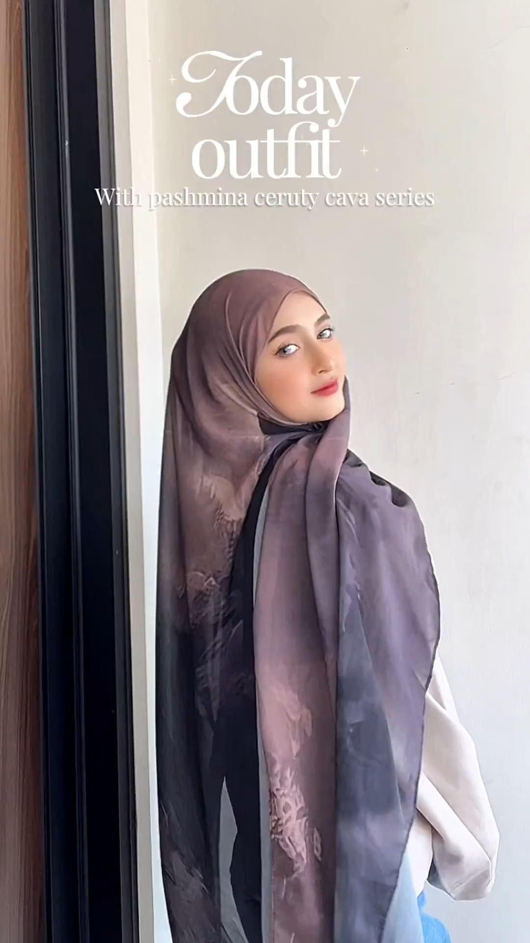 today outfit with pashmina printed ceruty cava series#HijabMudymudy #pashminaprinted #pashminamotif #pashminaceruty #berandashopee