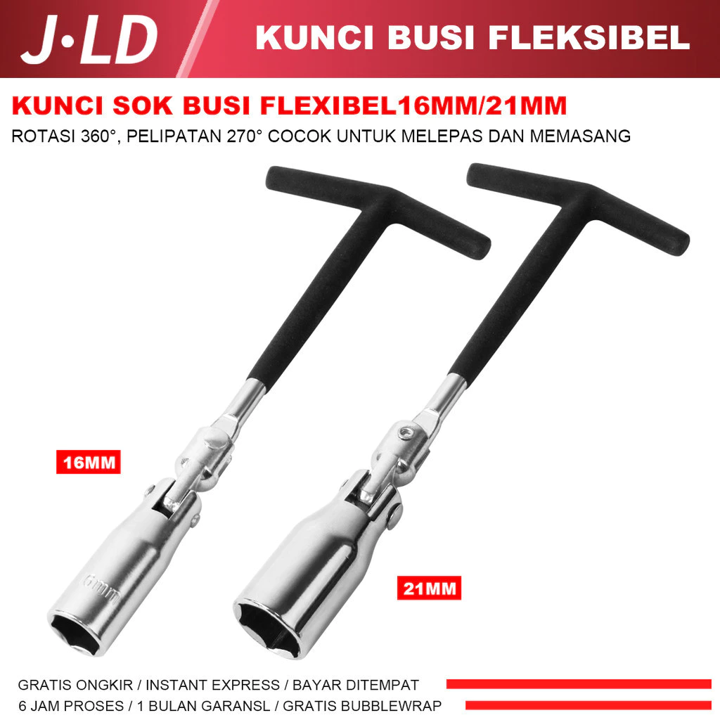 JLD Kunci Busi Flexibel 16mm 21mm