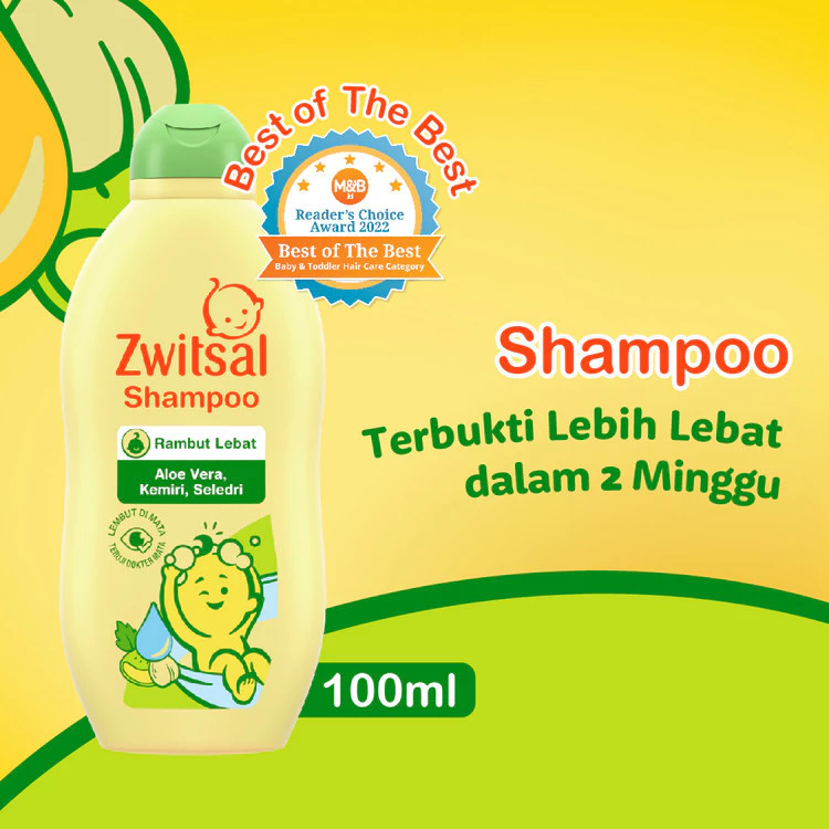 Zwitsal Baby Shampoo Natural Aloe Vera Kemiri Seledri 100 ml