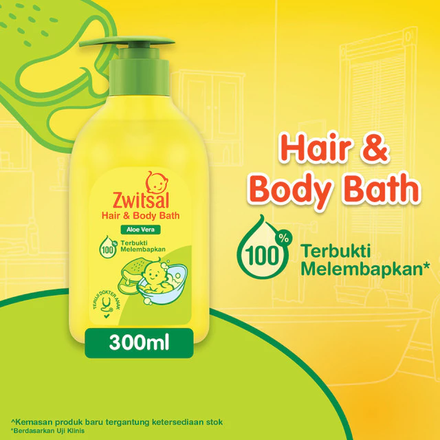 Zwitsal BABY BATH HAIR AND BODY SABUN MANDI BAYI NATURAL ALOE VERA 2 IN 1 300ML