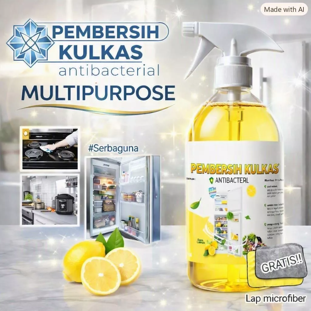 Penghilang Noda Lemak Kulkas 250ML Free Lap