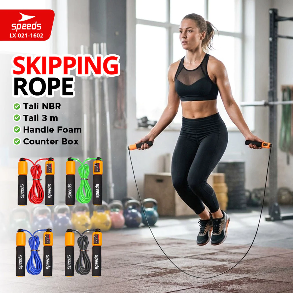 SPEEDS SKIPPING LOMPAT TALI JUMP ROPE BERKUALITAS TERMURAH COUNTER 021-1602