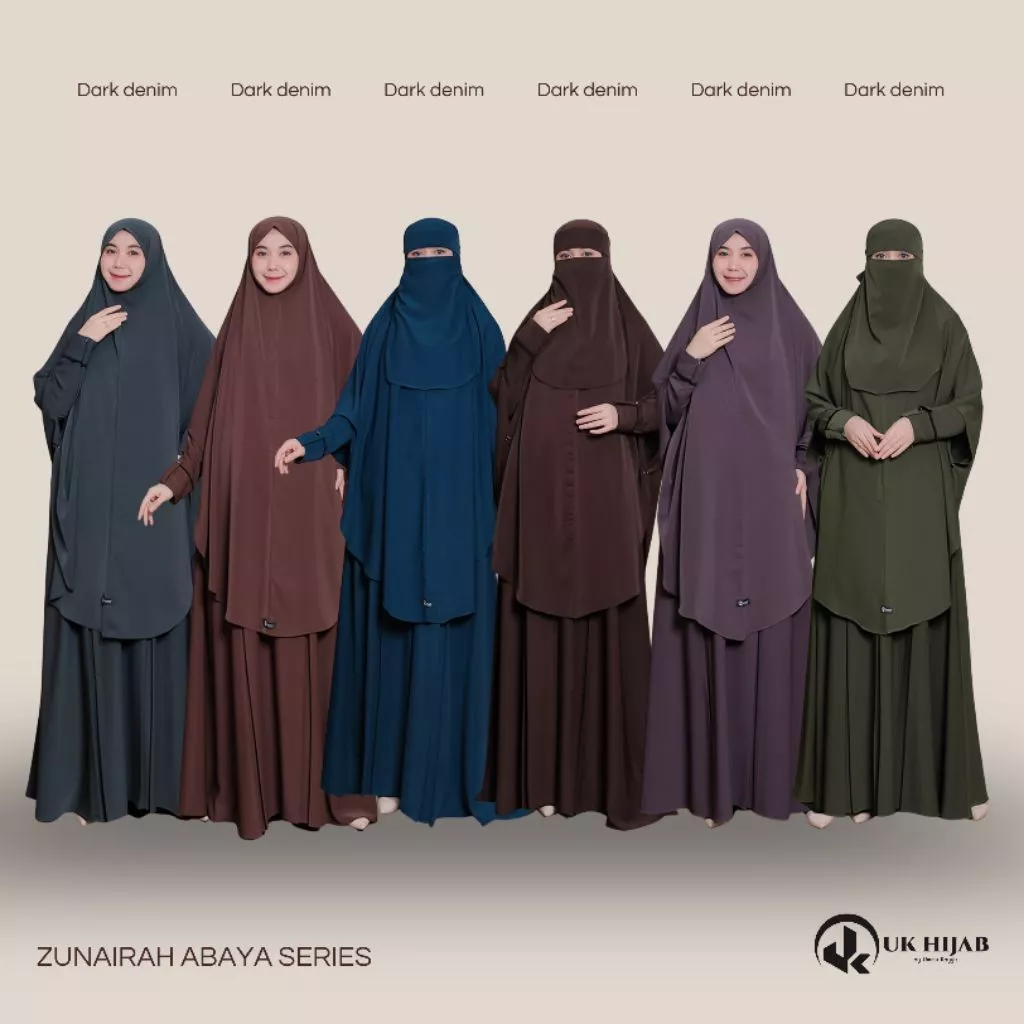 Ukhijab - SET ZUNAIRAH SERIES gamis syari dewasa bahan marina anti UV