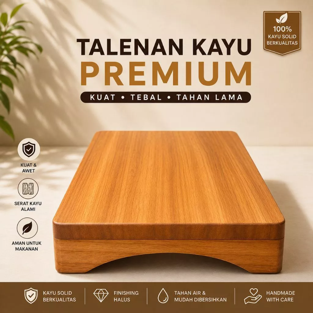 Talenan Kayu Premium | Cutting Board Kayu | Papan Potong Dapur | Alas Potong Serbaguna