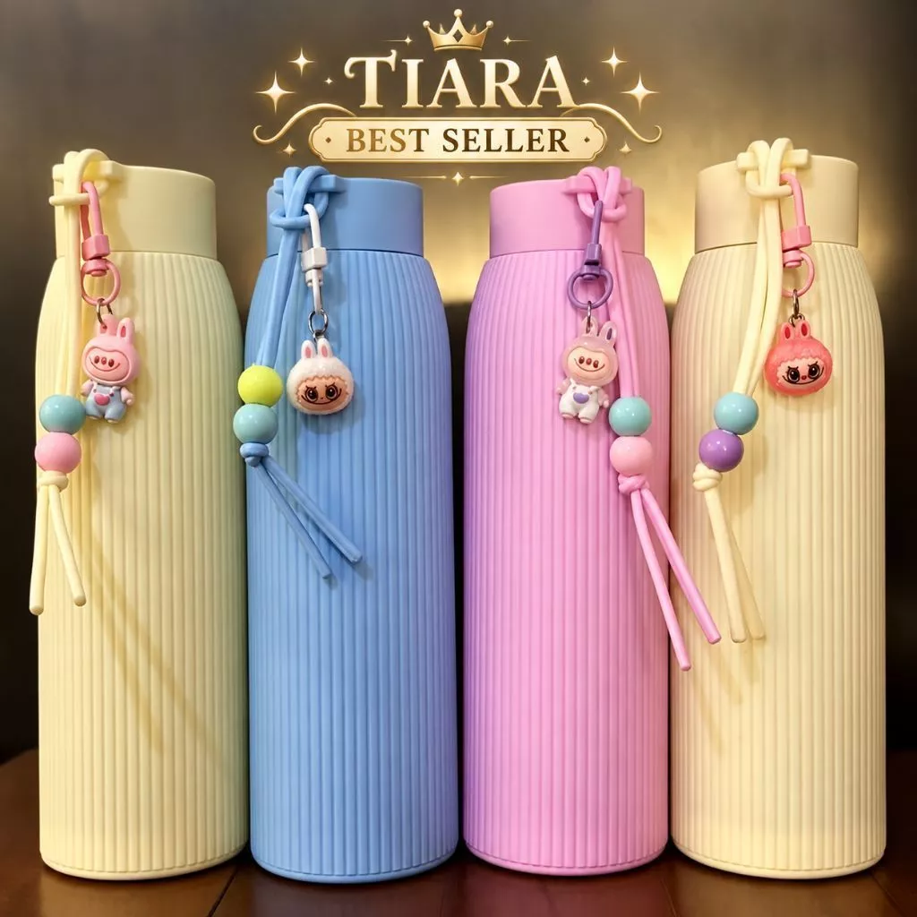 Tumbler Jepang // Botol Minum Kaca 500ml (Free Gantungan + Boneka) Botol Minum Macaroon