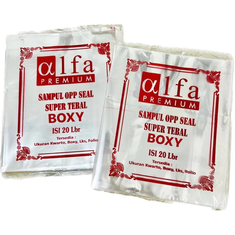 Sampul Plastik OPP Seal Super Tebal Uk Boxy
