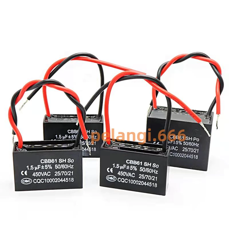 Kapasitor Kipas Angin CBB61 1.2UF, 1.5UF, 1.8UF, 2UF, 2.5UF, 3UF 450V Dinamo Kipas