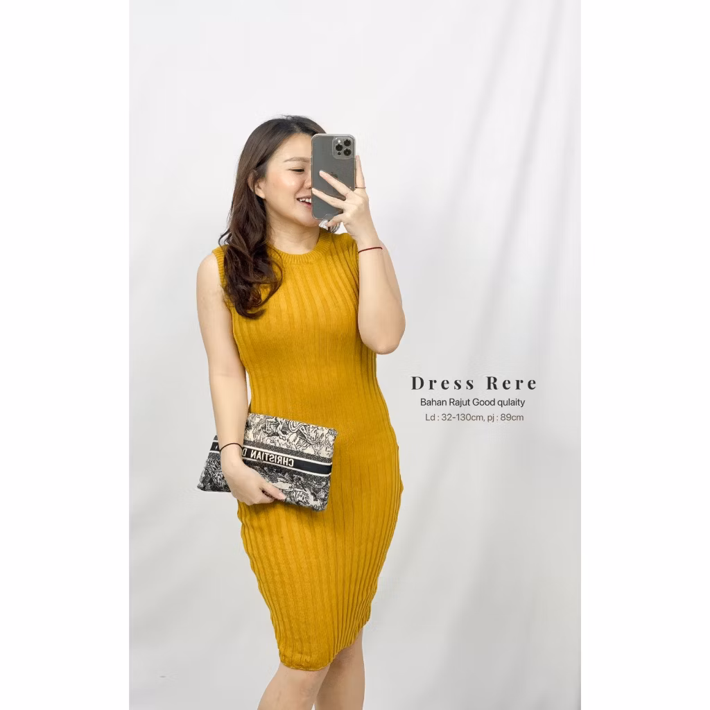 Toply shop Dres rajut rere  / knit korea style / Dres rajut wanita