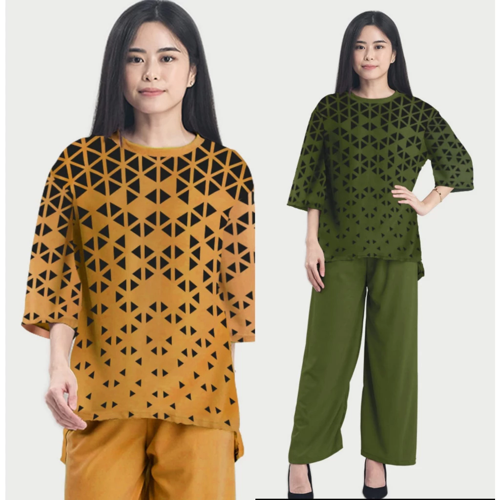 RILLO - One Set Wanita Baju Dan Celana Triangle