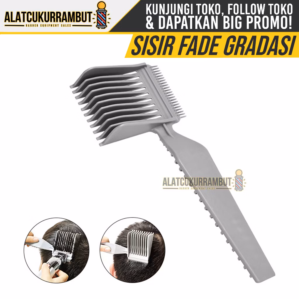 Sisir Cukur Potong Rambut Sisir Fade Fading Gradasi Sisir Barber Barbershop Salon