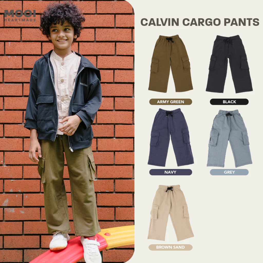 Mooi Celana Panjang Cargo Anak Laki-Laki Calvin Cargo Pants