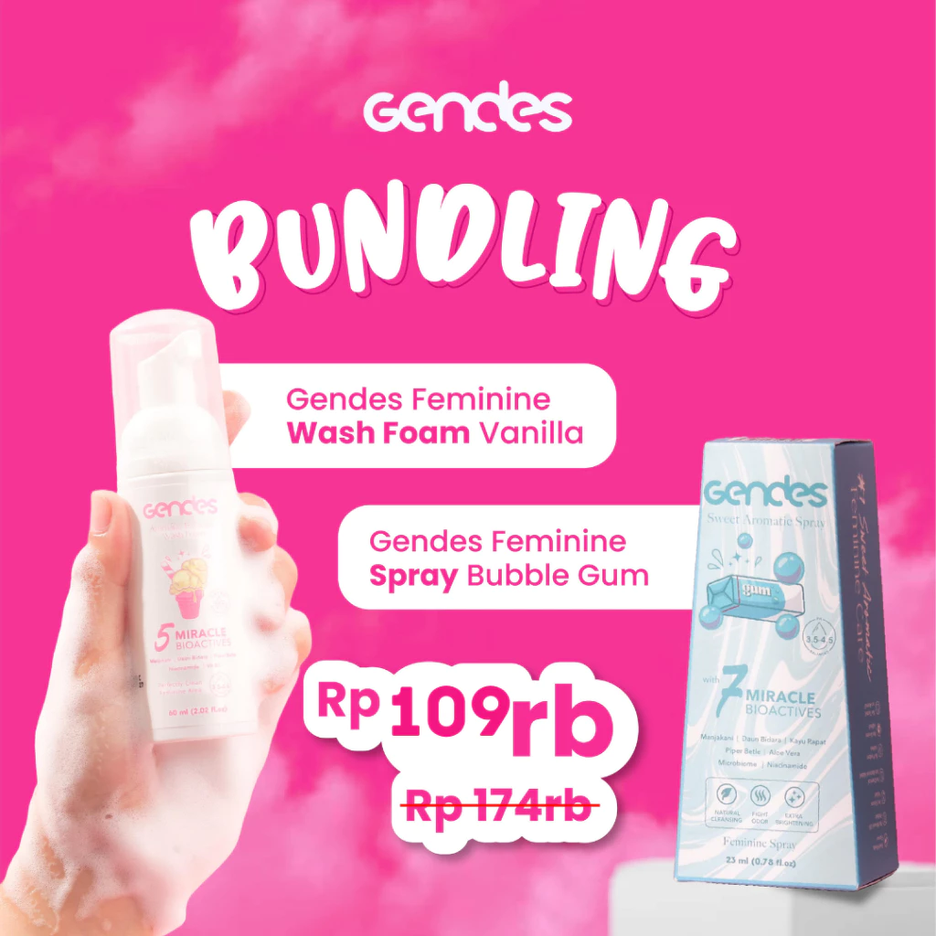 Gendes Paket Promo Bundling Feminine Wash Foam dan Sweet Aromatic Feminine Care Spray
