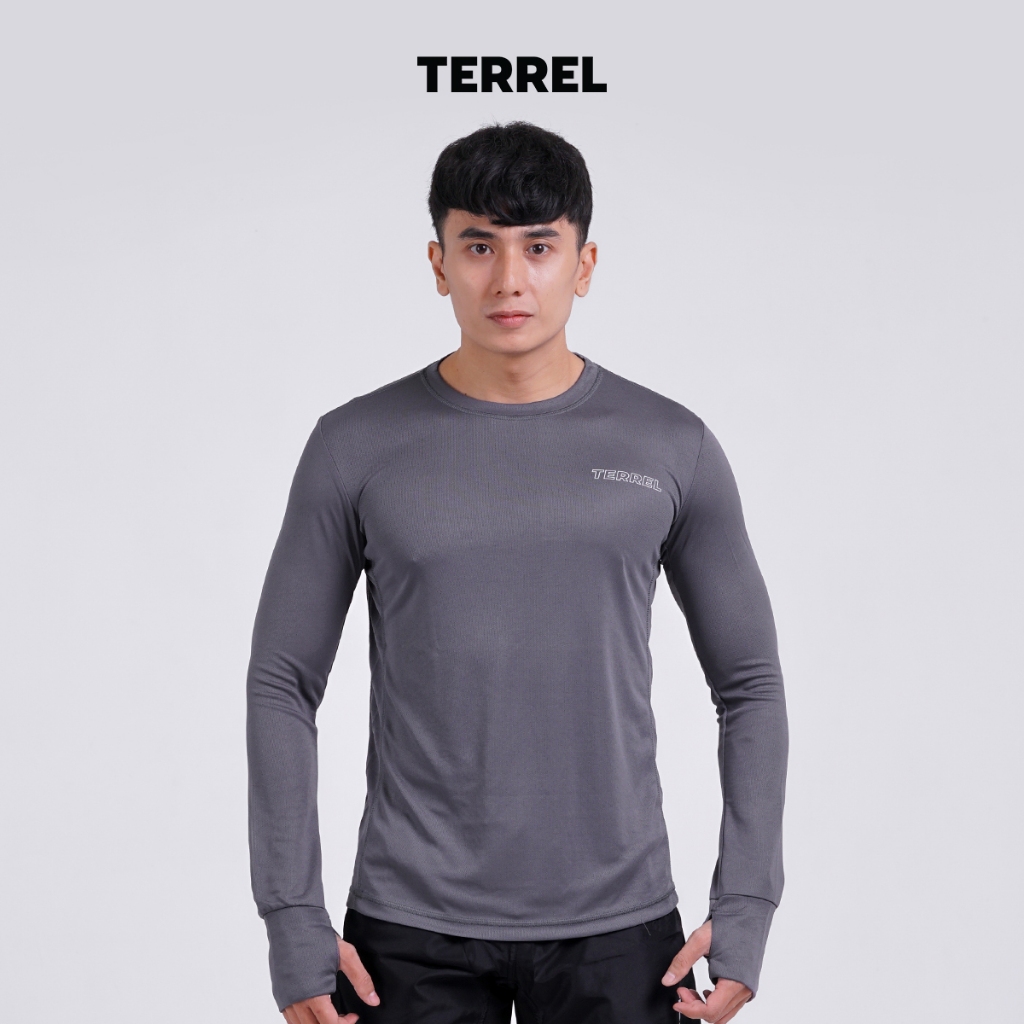 Terrel Sportswear - Basic Long Sleeve Grey Men Running Training | Baju Olahraga Lengan