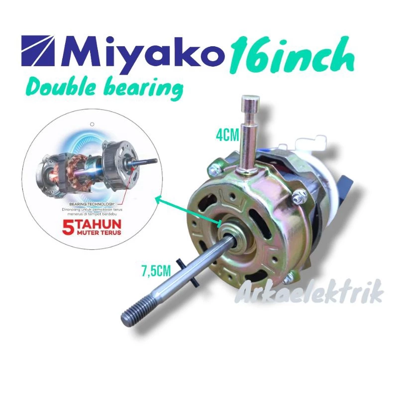 Dinamo kipas angin miyako Double bearing 16inch