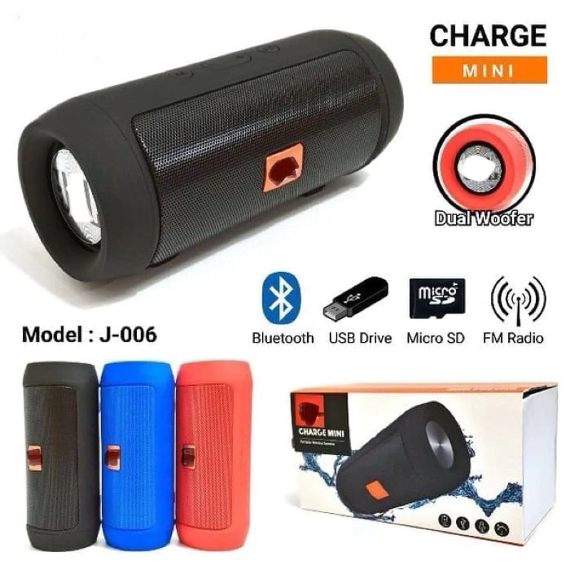 Portable Wireless Speaker JBL J-006 Charge Mini II Bluetooth Super Bass J006