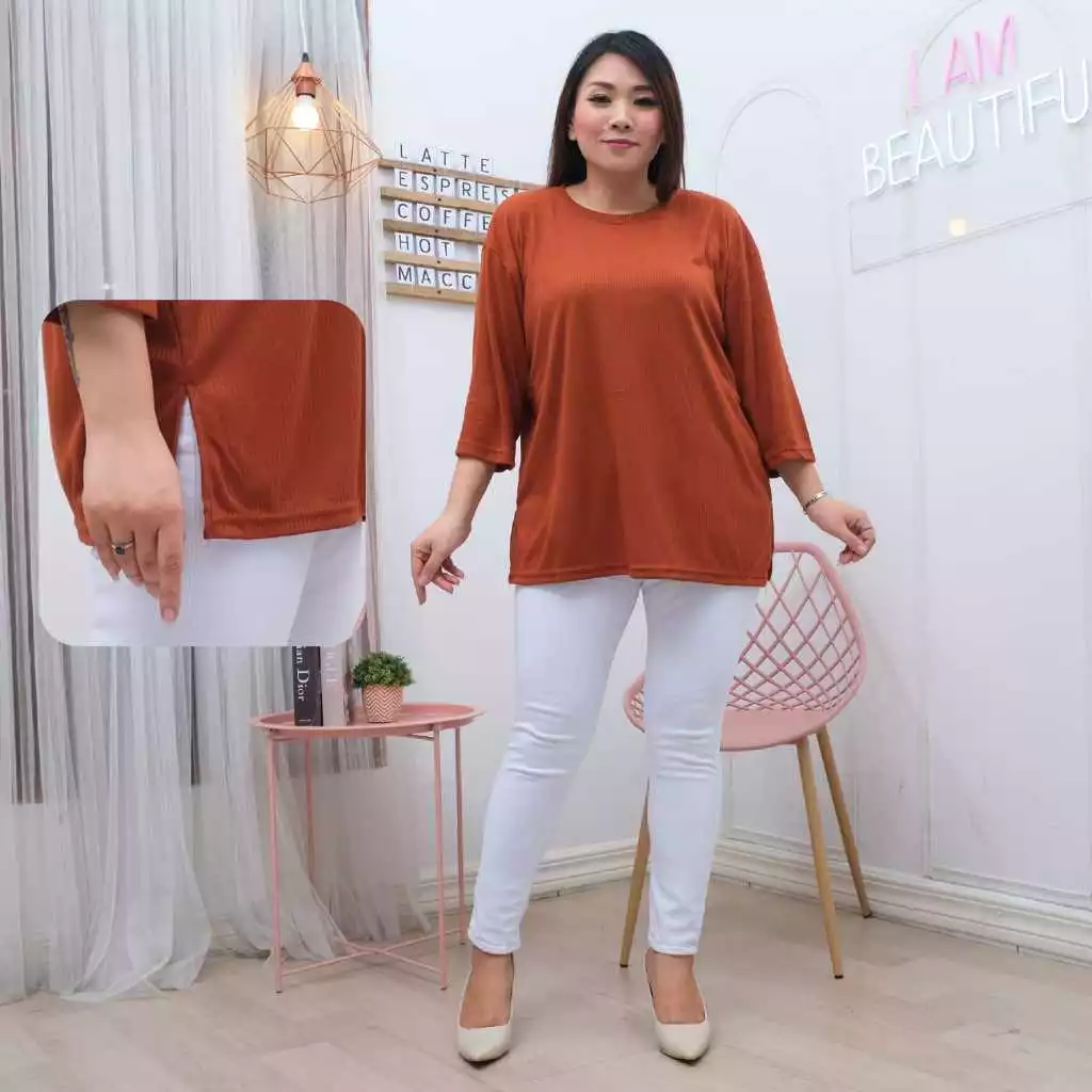 RILLLO - Atasan Jumbo Oversize Ld 120 Knit Salur