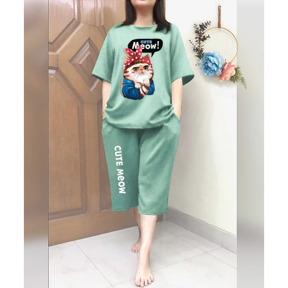 RILLO - Setelan 3/4 Jumbo Cute Meow