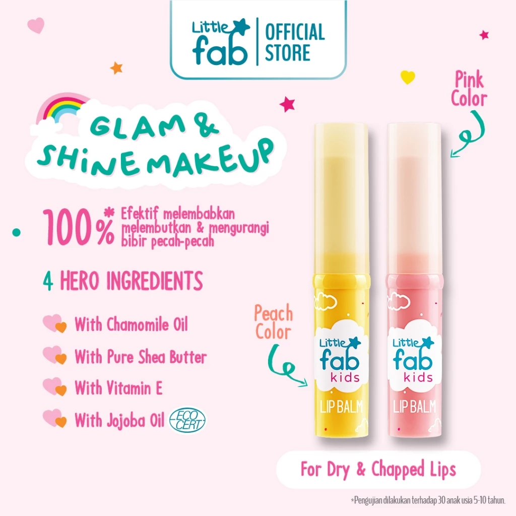 Little Fab Kids - Lip Balm | Kosmetik Kecantikan Anak | Make Up Anak | Lipstik Anak