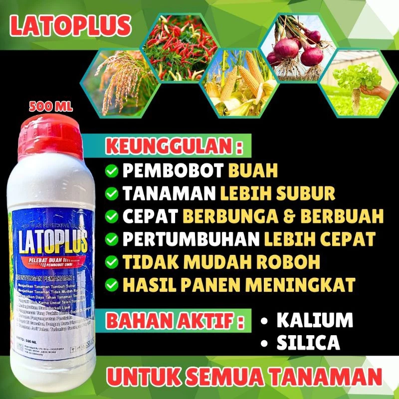 PUPUK, PUPUK ORGANIK , PUPUK ORGANIK CAIR, PUPUK DAUN, PUPUK BUNGA, PUPUK BUAH, LATOPUS TANAMAN ANTI ROBOH, KALIUM SILICA, LATOPUS 500 ML
