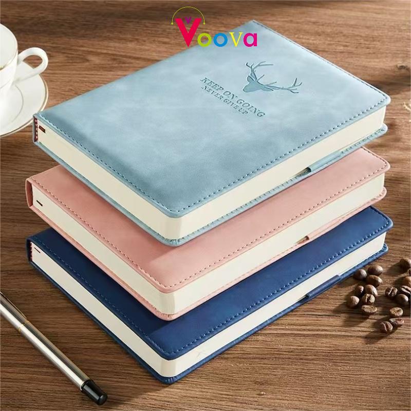 VOOVA Notebook Sarung Kulit A5 Buku Agenda Catatan Kerja Meeting Planner NoteBook Notepad