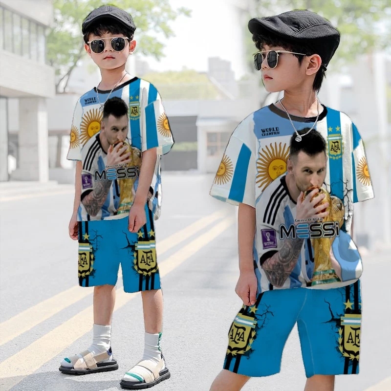 RILLO - Setelan Baju Anak Jersey  Motif Sepak Bola Usia 1-7 tahun