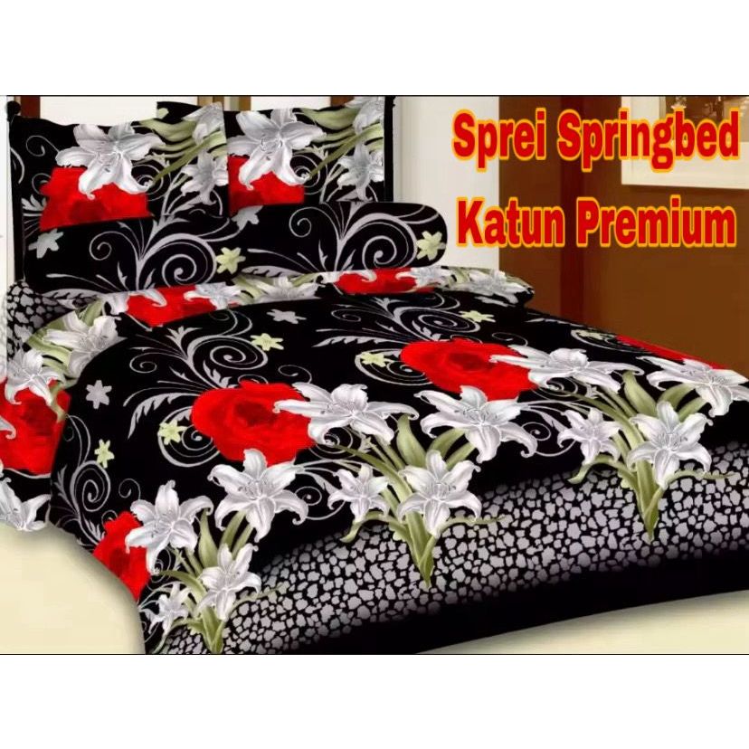 SPREI MOTIF BAHAN L4DYROSE 180x200 160x200 120x200 1 SET 2 SARUNG BANTAL 1 SARUNG