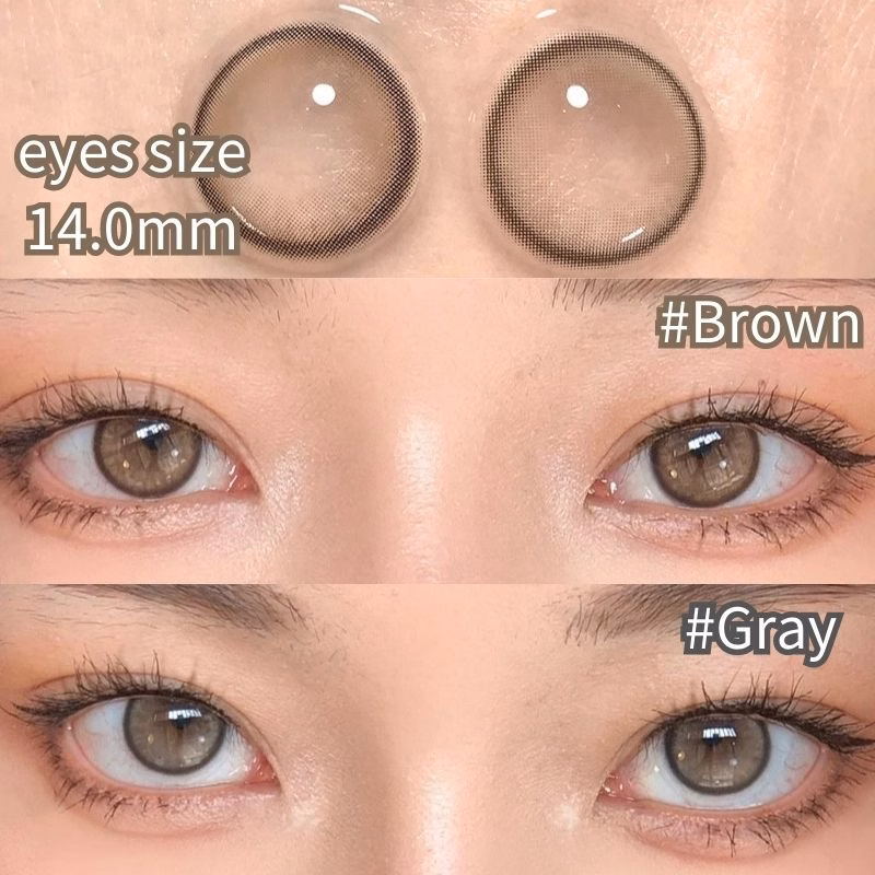MYSTICEYES SOFTLENS FOG PEARL SERI BROWN GRAY COLOR LENS NORMAL14.0MM