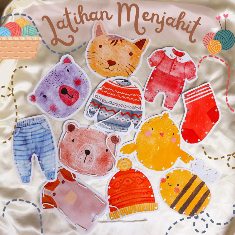 Mainan Edukasi / Latihan Menjahit Anak / Montesorry Play