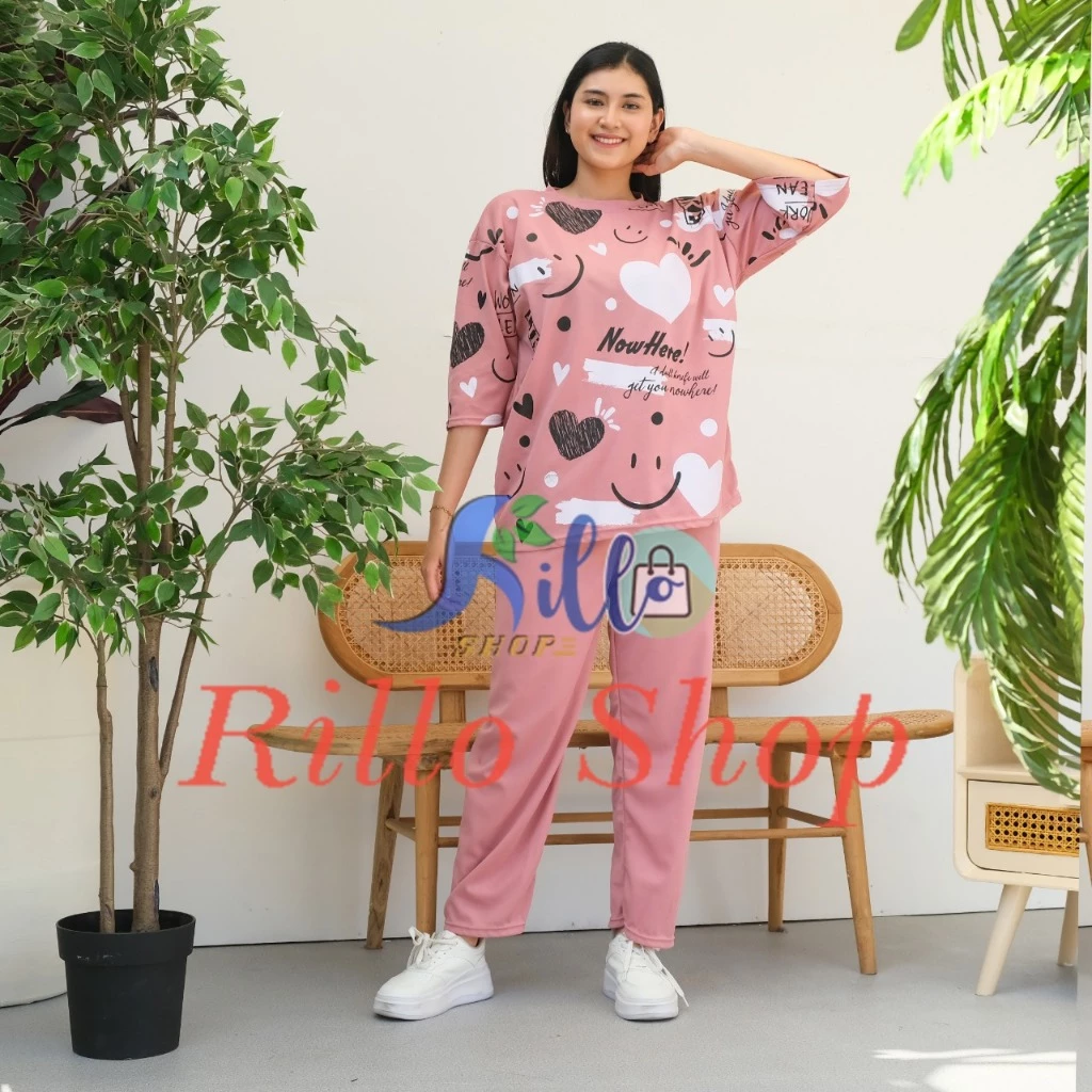 Setelan Ld 120 Oversize Wanita Love Smile