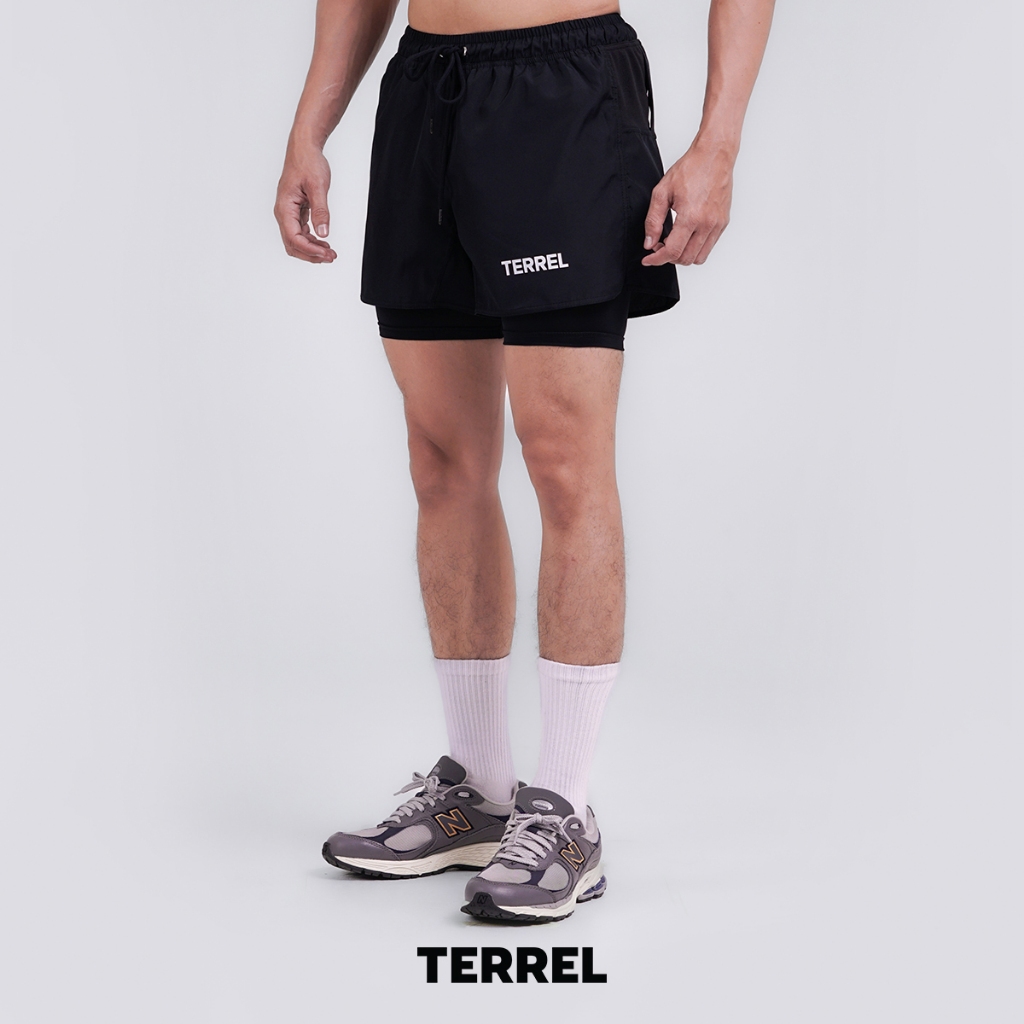 Terrel Sportswear - Compression Short Black Men Running Gym | Celana Olahraga Pendek Pria