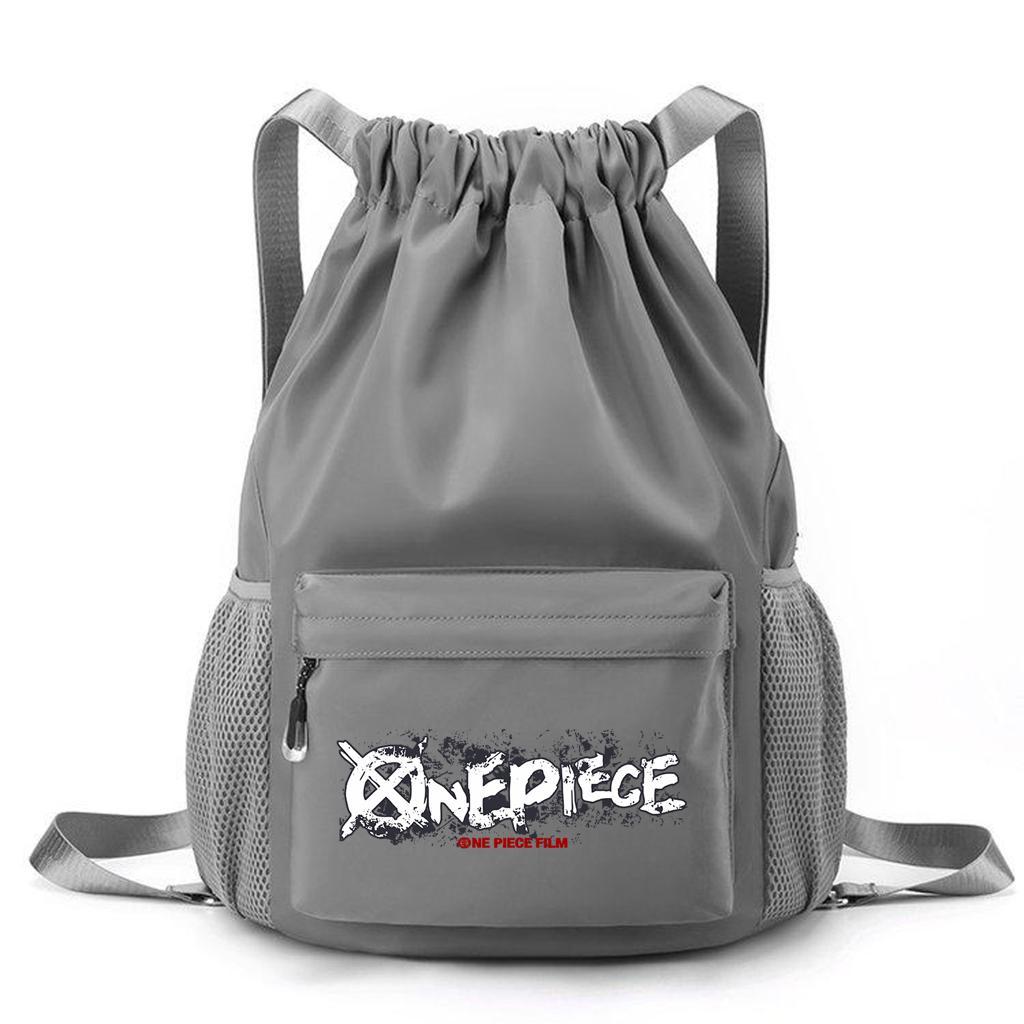 V3 - String Bag Olahraga Pria Wanita Font One Piece Tas Serut Sekolah Waterproof