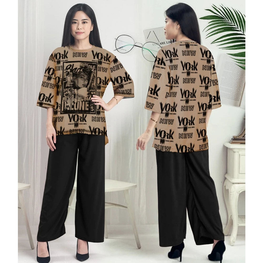 RILLO - ONESET SETELAN CELANA  ATASAN OVERSIZE NEW YORK