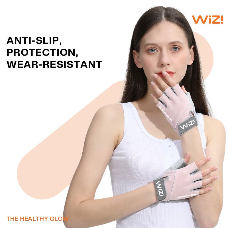 WiZi Sarung Tangan Olahraga Fitness Glove Half Finger Glove Sport Angkat Beban (AO08)