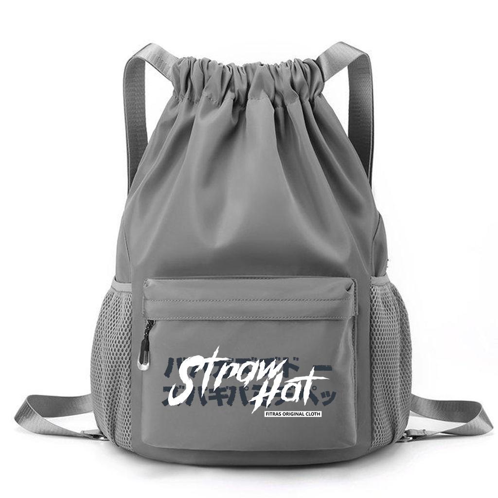 V3 - Tas serut olahraga Aesthetic One piece series font Straw Hat Terbaru