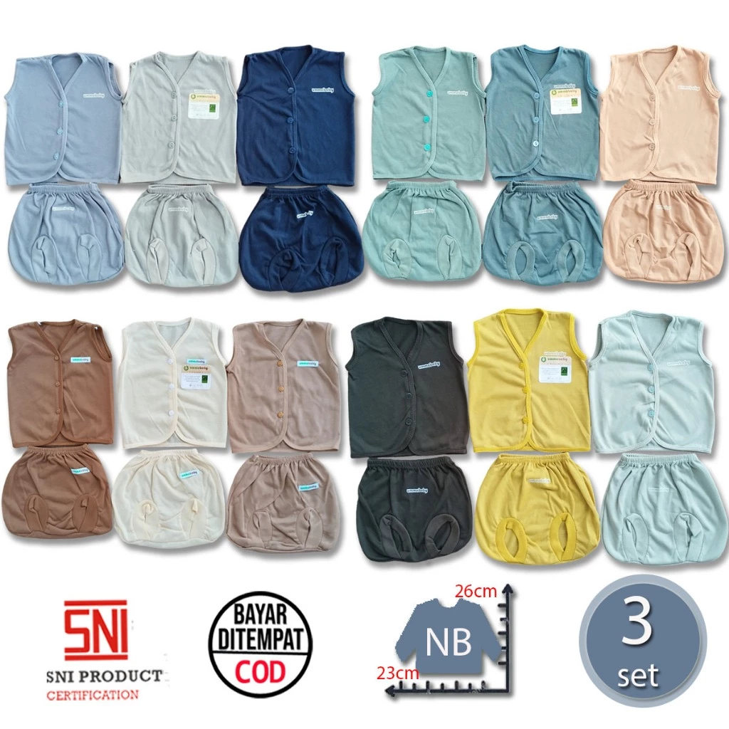 6 Pcs / 3 Set Baju Bayi Buntung Celana Bayi Setelan Bayi Baju Bayi Newborn Baju Bayi Baru Lahir Atasan Bayi Baju Bayi Kado Murah Baju Bayi Lucu Cowok Cewek Baju Bayi Perempuan LakiSeri Bis Polos Ekonomis Gift Set