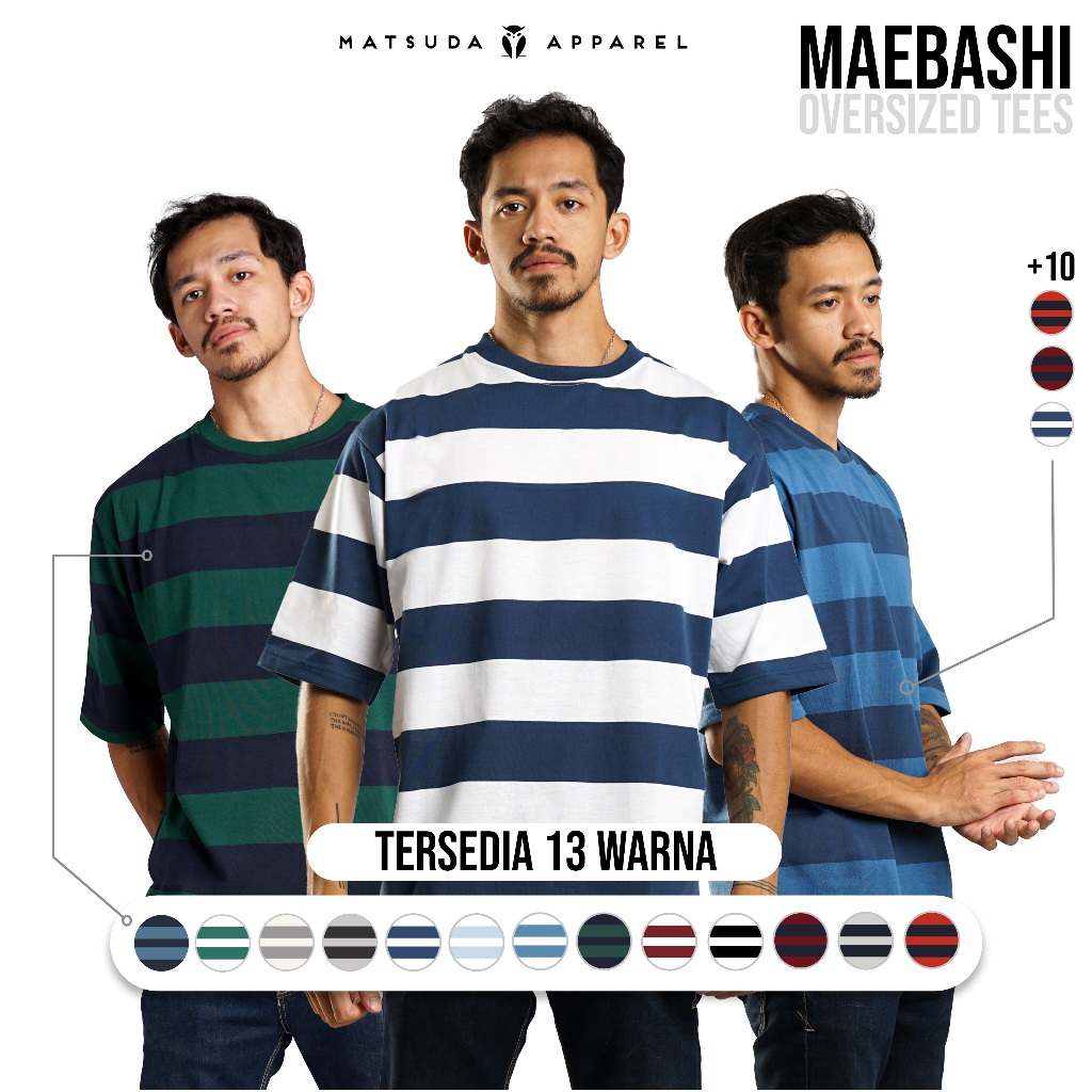 MATSUDA Maebashi Kaos Oversize Stripe