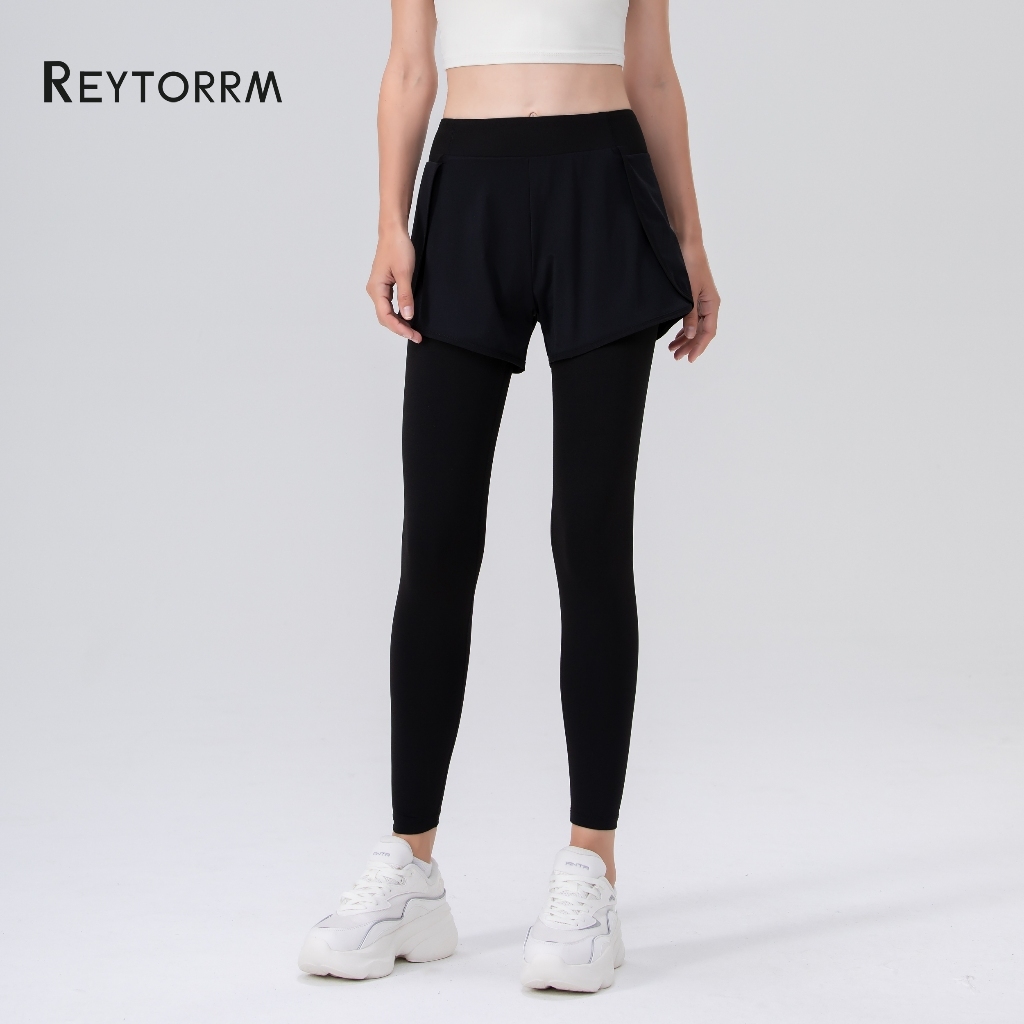 Reytorrm Celana Olahraga Legging Wanita High Waist Polos Bersepeda jogger Sport 115BL
