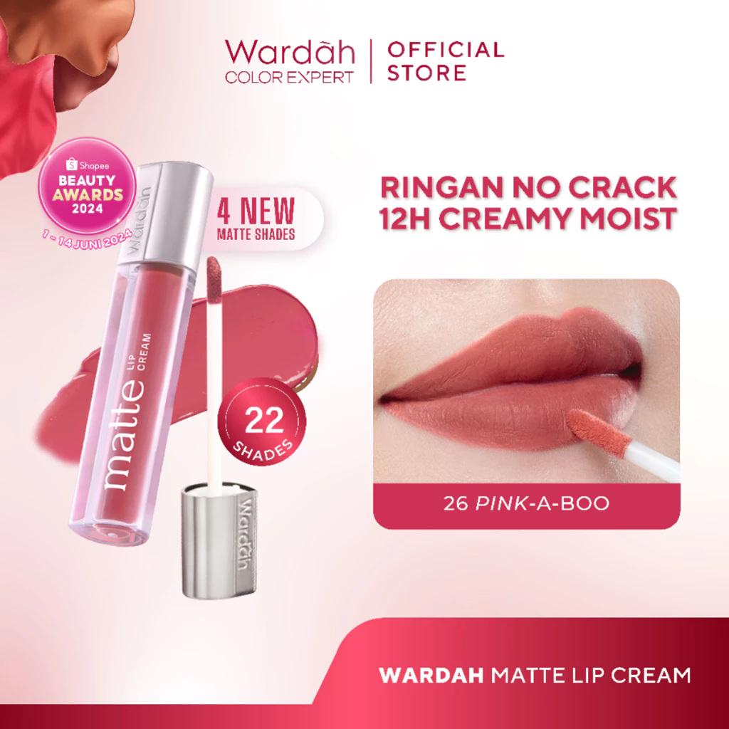 NEW SHADES! Wardah Matte Lip Cream - Warna Intense dan Tahan Lama - Matte Finish
