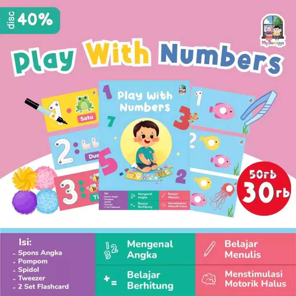 Play with Numbers. Belajar Angka, Berhitung. Calistung. MyBunayya