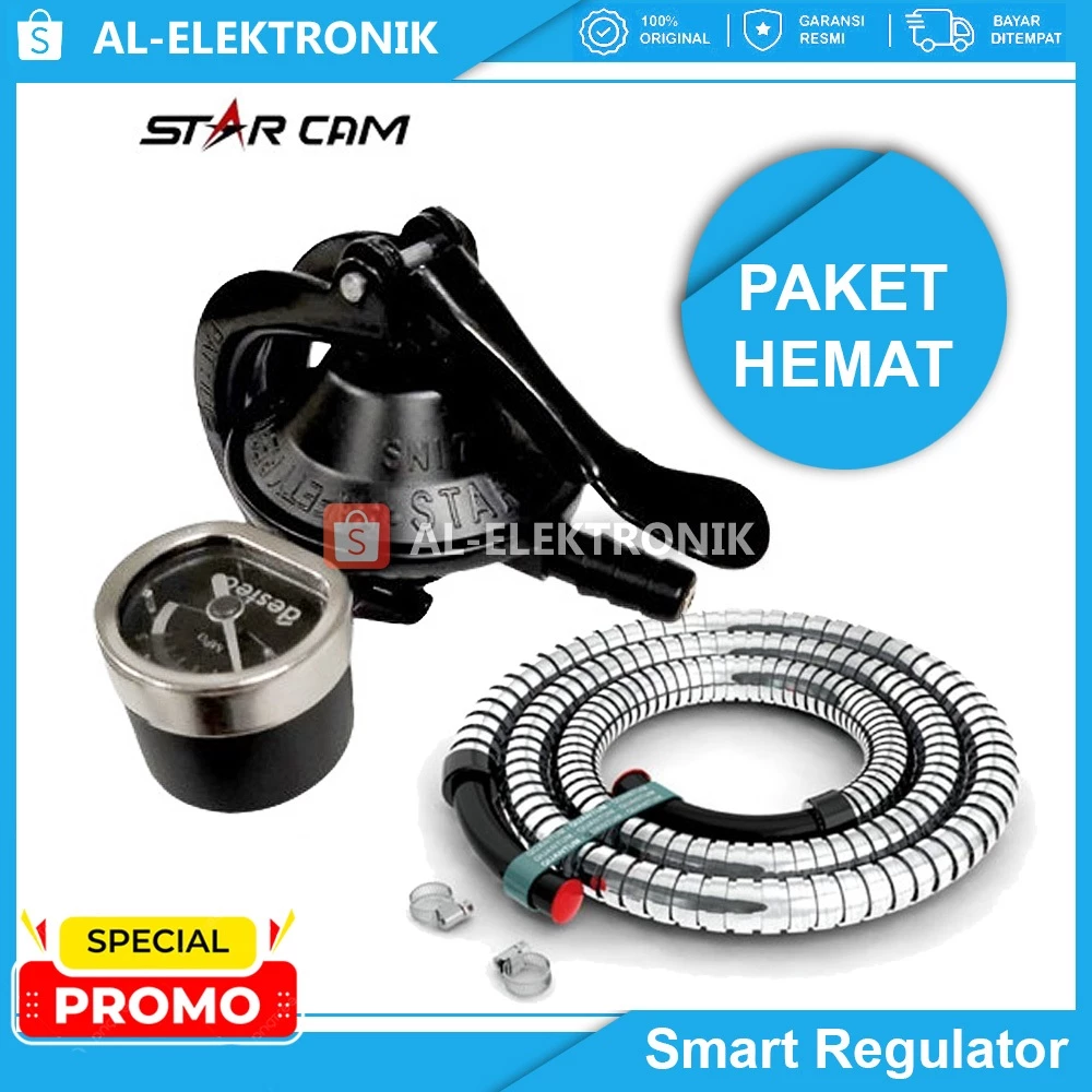 FREE BUBLE WARP STAR CAM SC T12RM Paket Selang - Regulator Gas LPG Tekanan Rendah