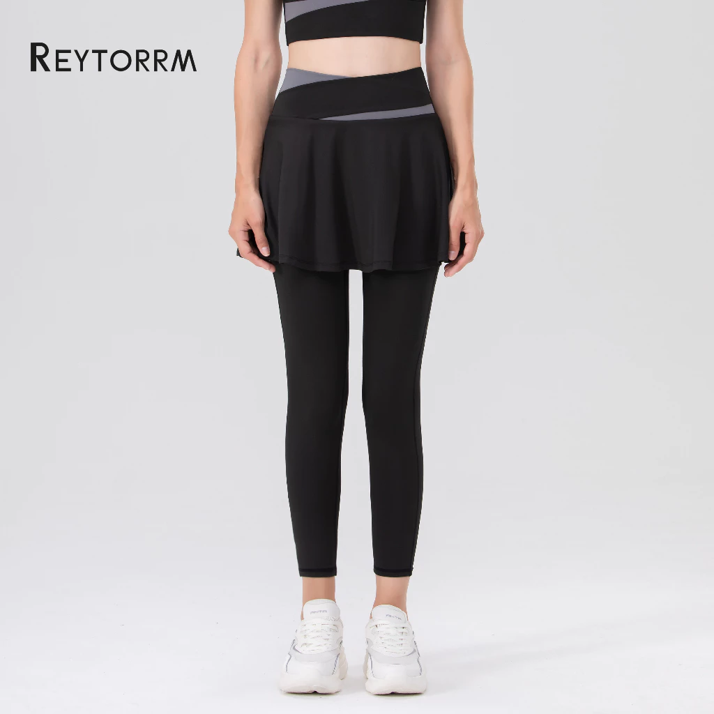 Reytorrm Legging Celana Olahraga Wanita Rok Celana skirt Hijab Sport High Waist Polos