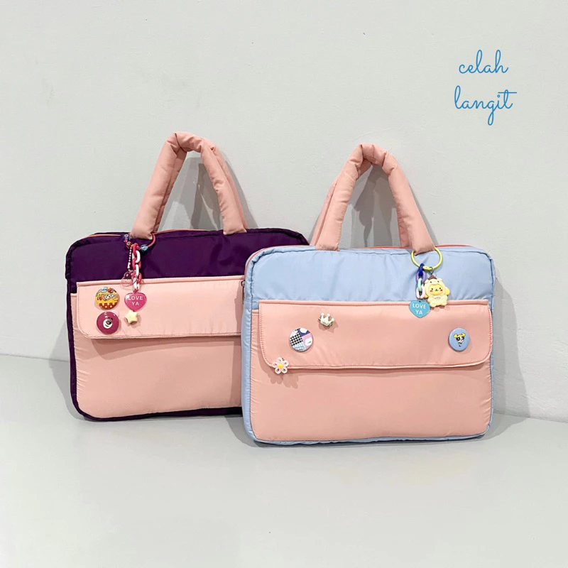 Celah Langit Yuriko Laptop Sleeve | Tas Laptop Lucu Tas Laptop Wanita Sekolah Kuliah Puffy