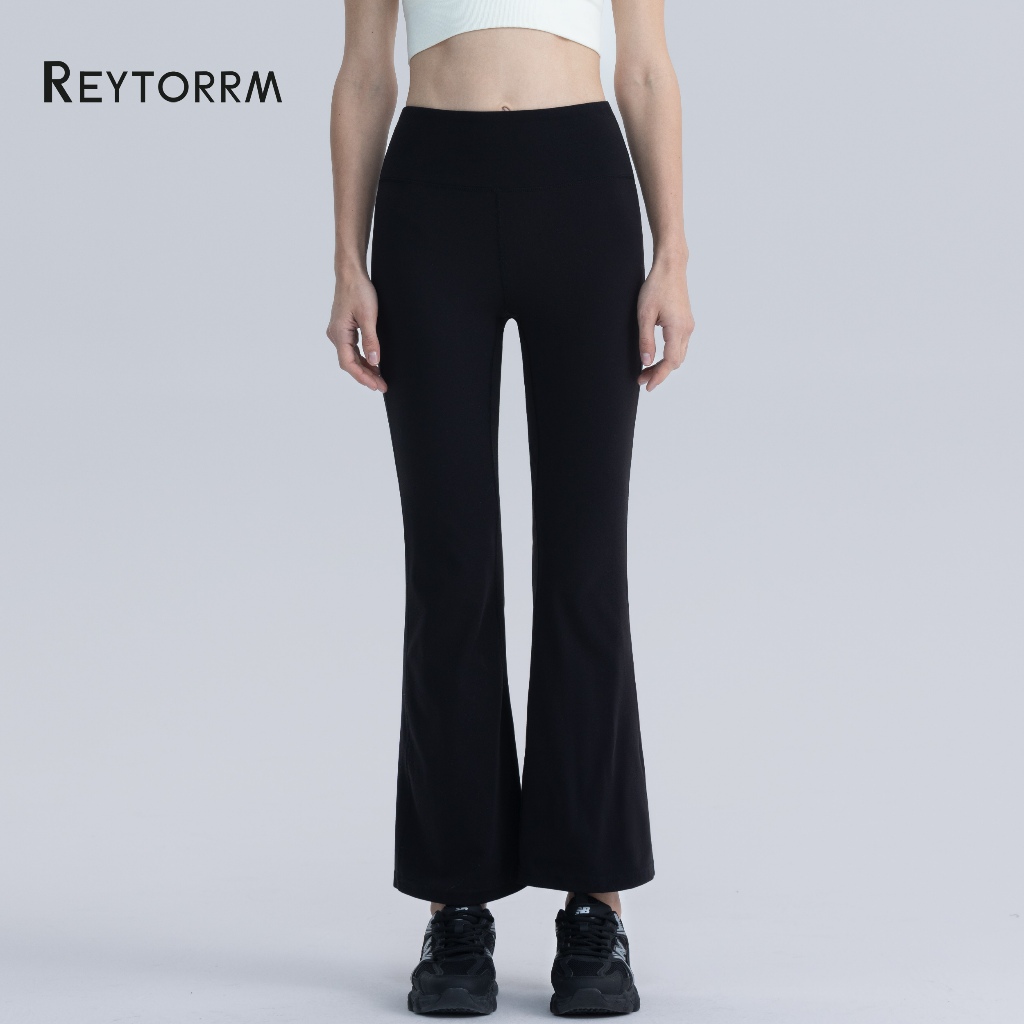 Reytorrm Legging Sport Celana Yoga Wanita Celana Cutbray Basic Wide Leg High Waist Yoga